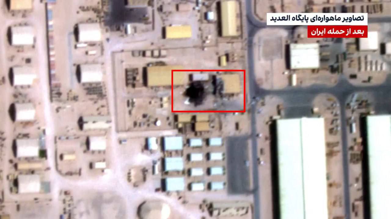 برخورد موشک ایرانی به پایگاه آمریکا (1)