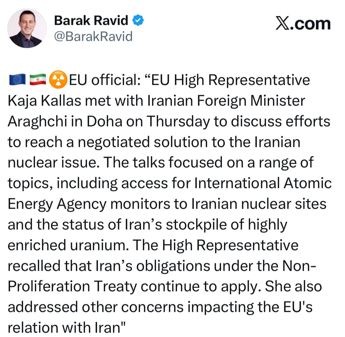 دیدار عراقچی و کایا کالاس