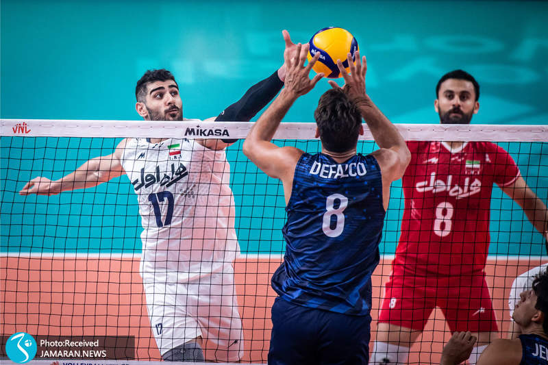 امین اسماعیل نژاد تیم ملی والیبال ایران و آمریکا لیگ ملت های والیبال 2022