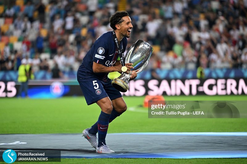 جشن قهرمانی پاری سن ژرمن در سوپرکاپ اروپا