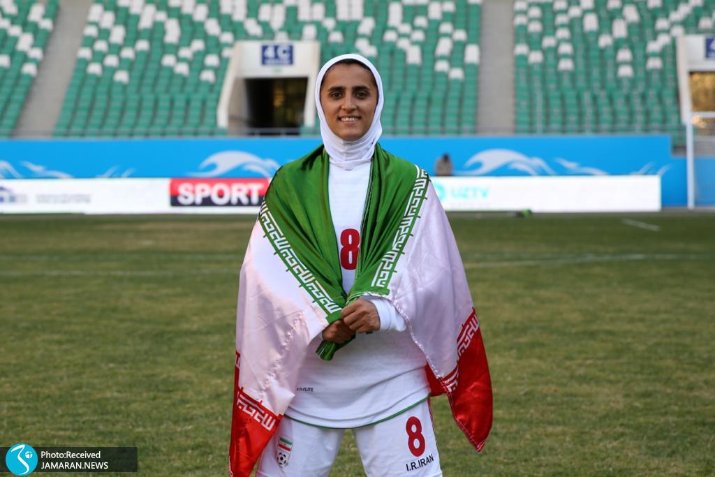 بهناز طاهرخانی شادی تیم ملی فوتبال زنان ایران