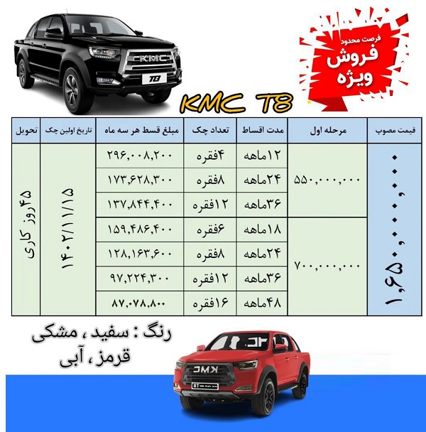 فروش فوری پیکاپ T8 2