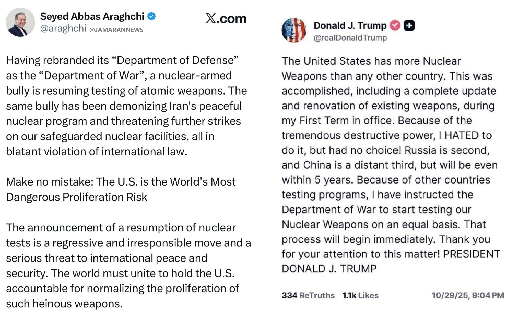 واکنش عراقچی به دستور جدید ترامپ