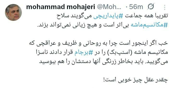 کنایه محمد مهاجری به پایداری چی ها