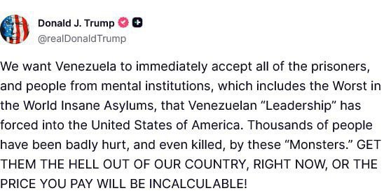 ترامپ ونزوئلا را تهدید کرد
