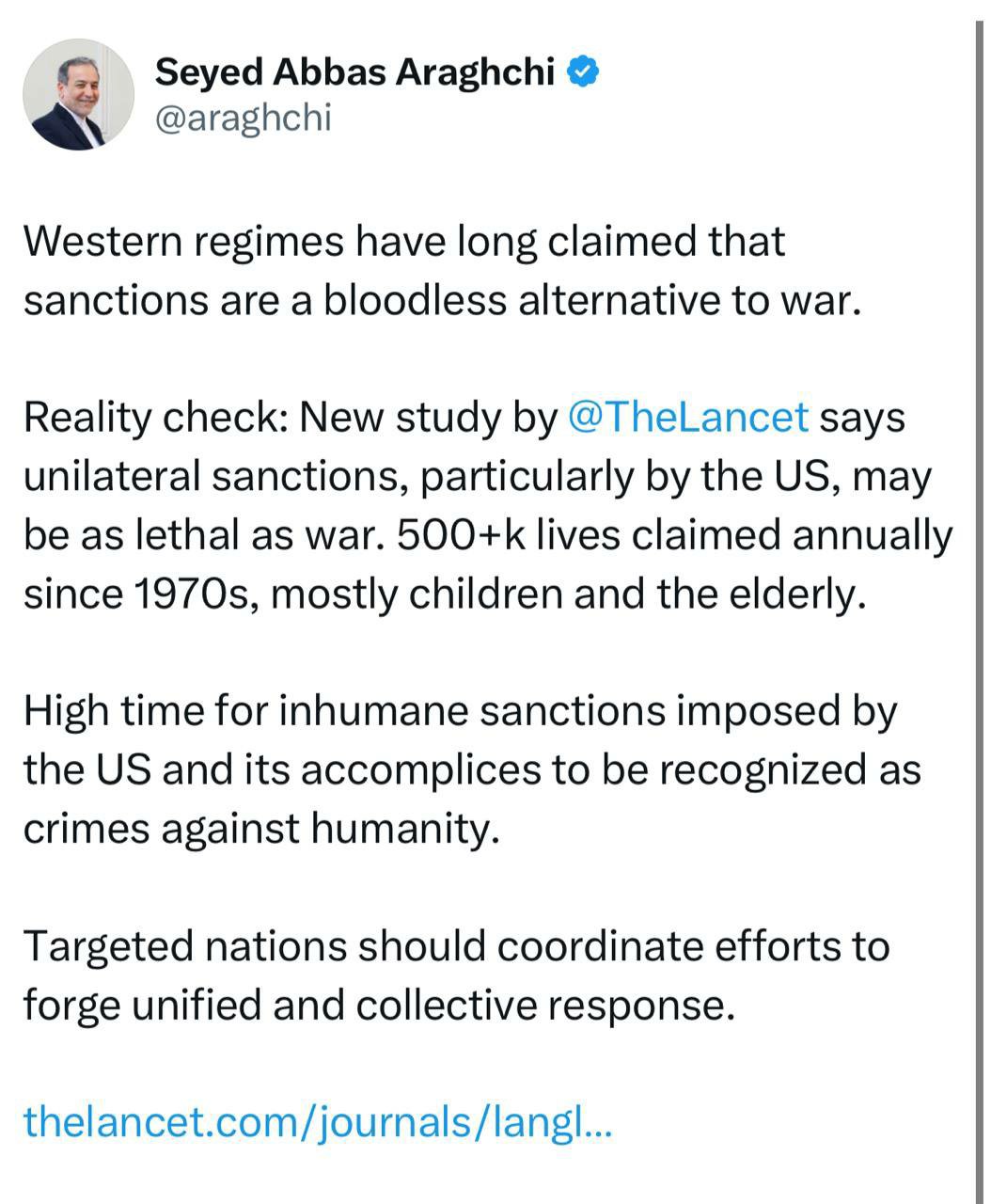 اعتراض عراقچی به تحریم ها (2)