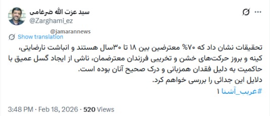 سن معترضین دی ماه 1404