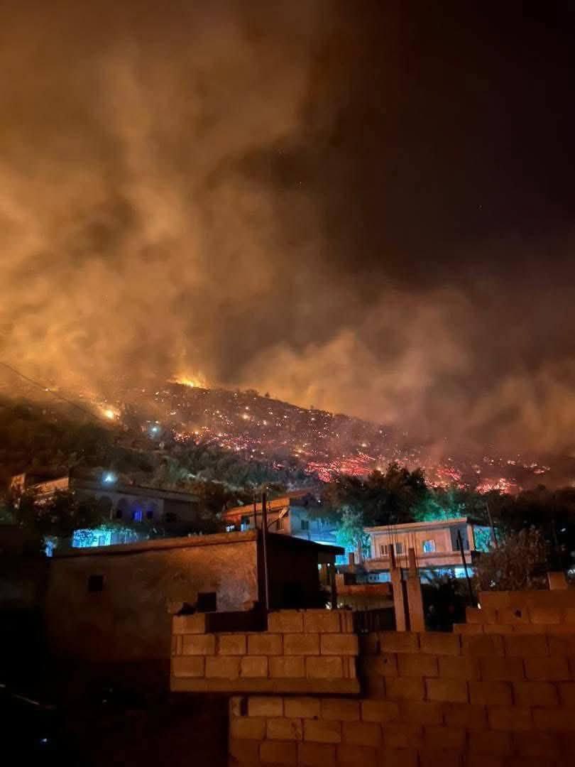 آتش‌سوزی گسترده در کوه‌های علوی غرب سوریه (3)