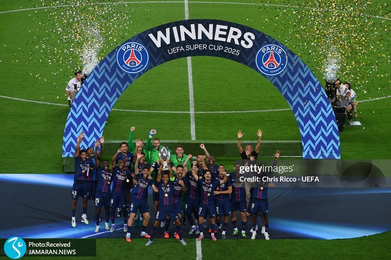 جشن قهرمانی پاری سن ژرمن در سوپرکاپ اروپا