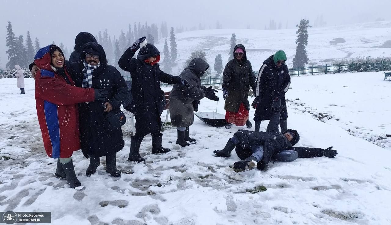 بارش برف تازه در کشمیر هند 2