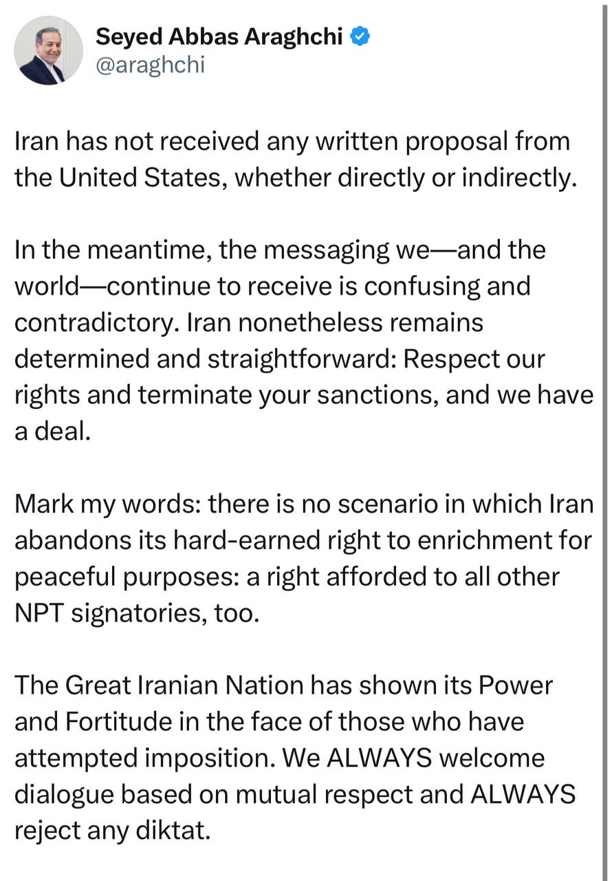 واکنش عراقچی به ادعای ترامپ