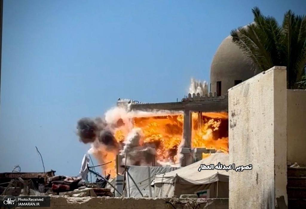 لحظه بمباران یک مسجد توسط اسرائیل در غزه (3)