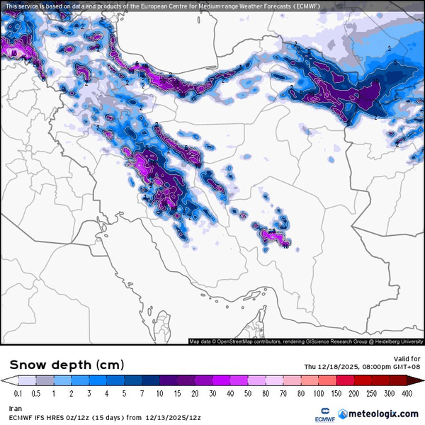 نقشه برف در ایران 5