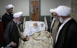 عیادت نمایندگان رهبرمعظم انقلاب از آیت‌الله العظمی نوری همدانی + عکس