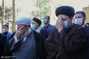 مراسم تشییع همسر آیت الله ری شهری با حضور سید حسن خمینی