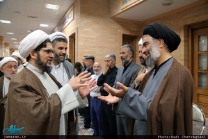مراسم بزرگداشت والده آیت الله واعظ موسوی در بیت علامه طباطبایی قم