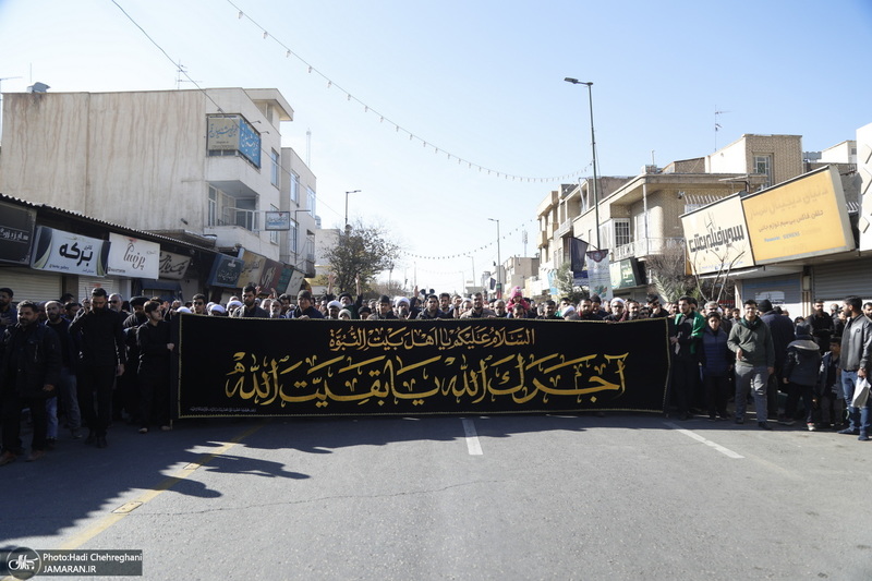 دسته عزاداری روز شهادت حضرت زهرا (س) با حضور آیت الله العظمی وحید خراسانی