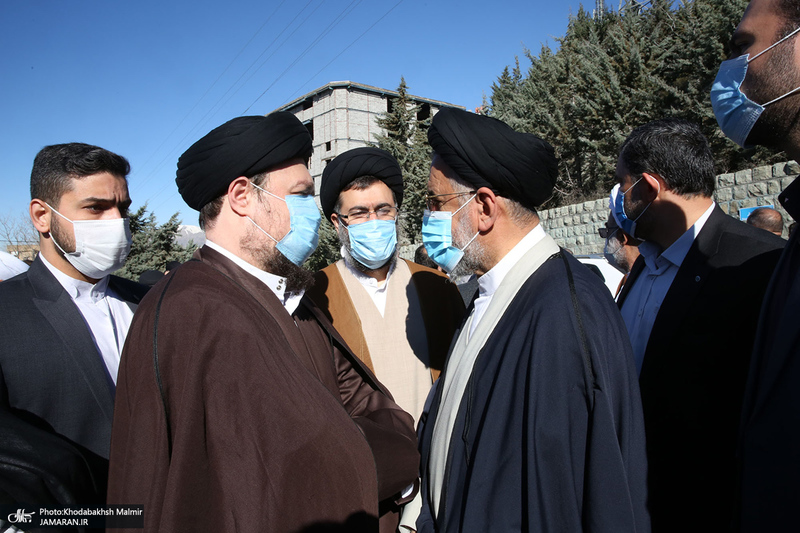 مراسم تشییع همسر آیت الله ری شهری با حضور سید حسن خمینی