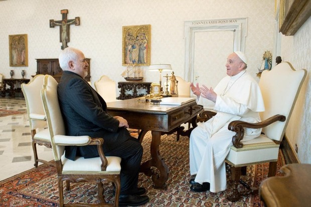 گزارش ظریف از دیدارش با پاپ فرانسیس و دیگر مقامات واتیکان + تصاویر و فیلم