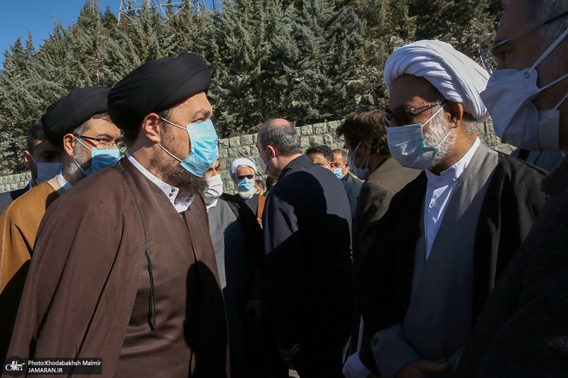 مراسم تشییع همسر آیت الله ری شهری با حضور سید حسن خمینی