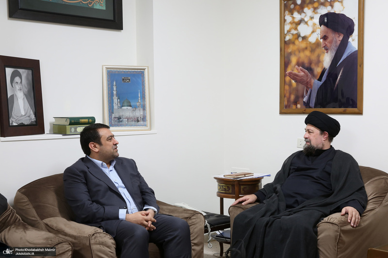 دیدار مدیرعامل بانک ملی ایران ابوالفضل نجارزاده و اعضای هیئت عامل با سید حسن خمینی