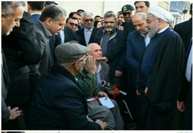 دیدار صمیمی رییس جمهور با جانبازان گرگانی در خیابان