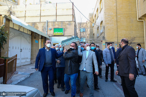 مراسم تشییع همسر آیت الله ری شهری با حضور سید حسن خمینی