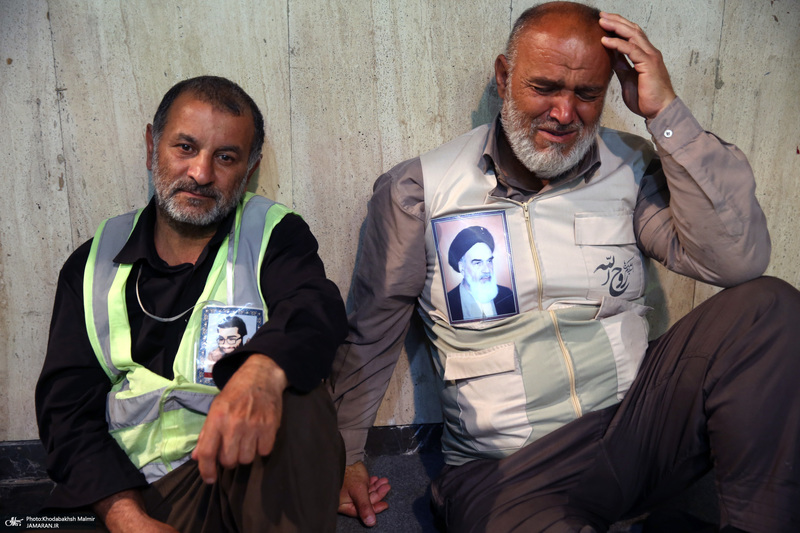 مراسم عزاداری کاروان پیاده استان گیلان در حسینیه جماران