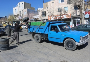 ضایعات و نخاله های ساختمانی سطح شهر سنندج جمع آوری شد