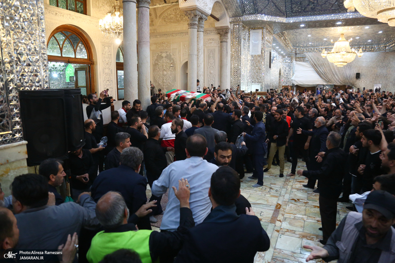 مراسم خاکسپاری شهید حسین امیرعبداللهیان در حرم حضرت عبدالعظیم حسنی (ع)