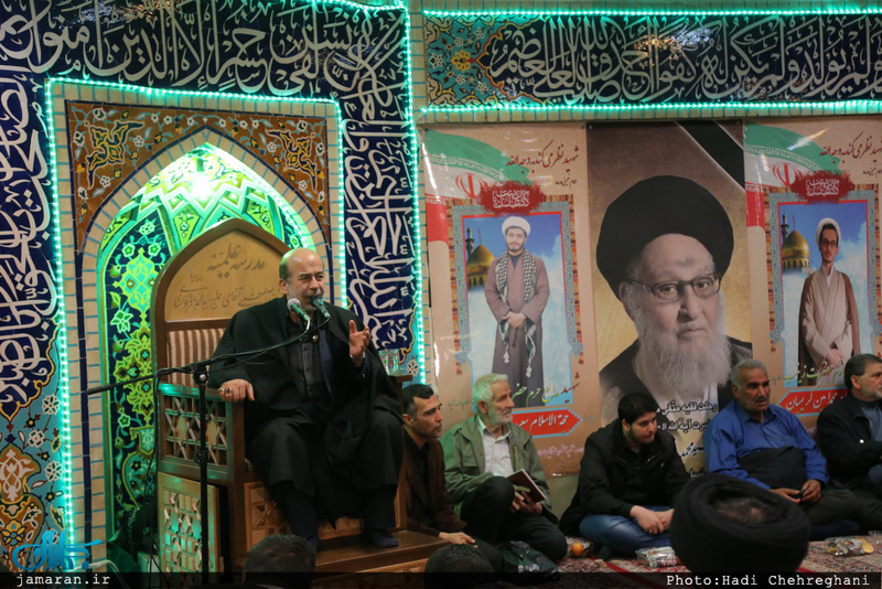 مراسم عزاداری حضرت زهرا(س) در مدرسه علمیه با حضور سید علی خمینی