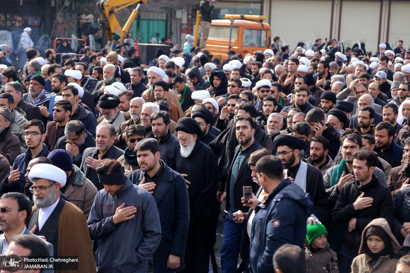 دسته عزاداری روز شهادت حضرت زهرا(س) با حضور آیت الله العظمی وحید خراسانی