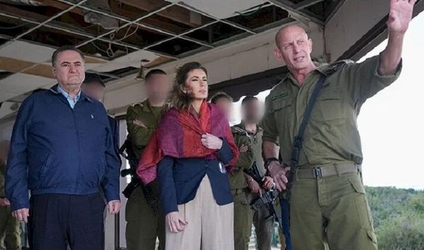 وزیر جنگ رژیم صهیونیستی و فرستاده آمریکا در مرز لبنان + عکس