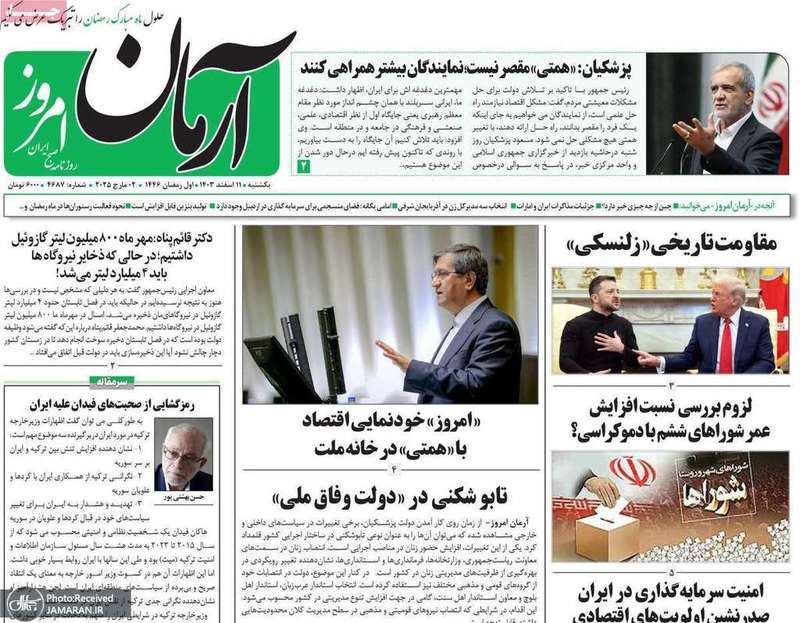 گزیده روزنامه های 12 اسفند 1403