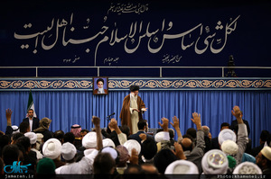 دیدار شرکت‌کنندگان در اجلاس «محبان اهل‌بیت(ع) و مسئله تکفیری‌ها» با رهبر معظم انقلاب 