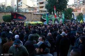 مراسم تشییع شهدای حزب الله در بیروت