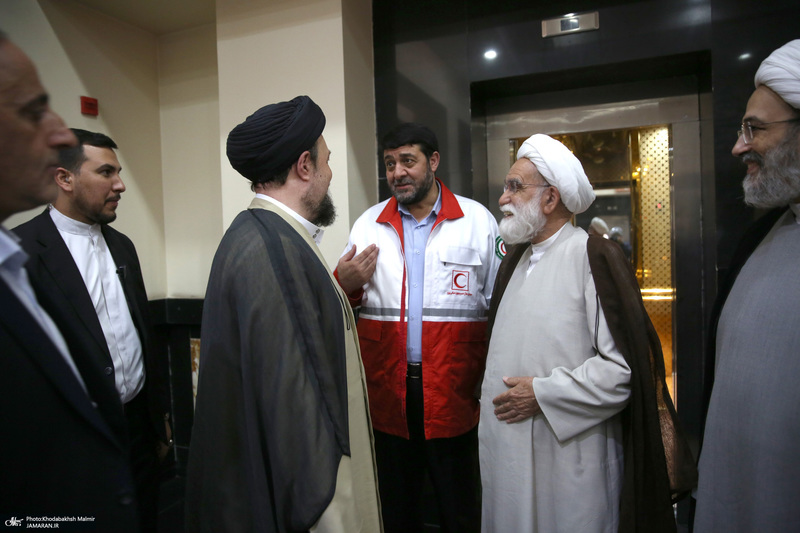 دیدار رییس و امدادگران جمعیت هلال احمر با سید حسن خمینی