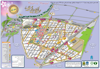 نقشه جدید بهشت زهرا(س) تهران در سال 97+ قابلیت بزرگنمایی 