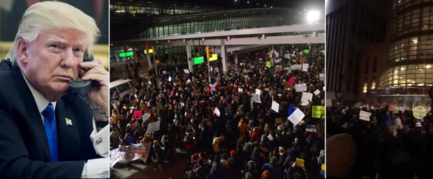 تجمع معترضان به فرمان ترامپ علیه ایران و شش کشور دیگر در فرودگاه های آمریکا+ تصاویر

