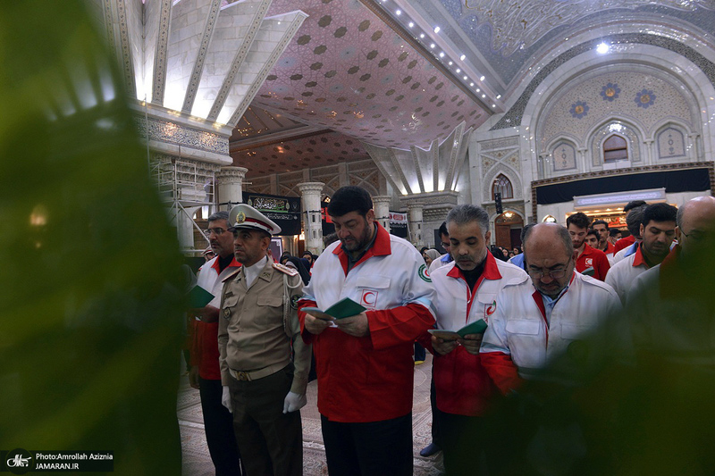 بدرقه 22 هزار امدادگر هلال احمر از جوار حرم امام خمینی (س)