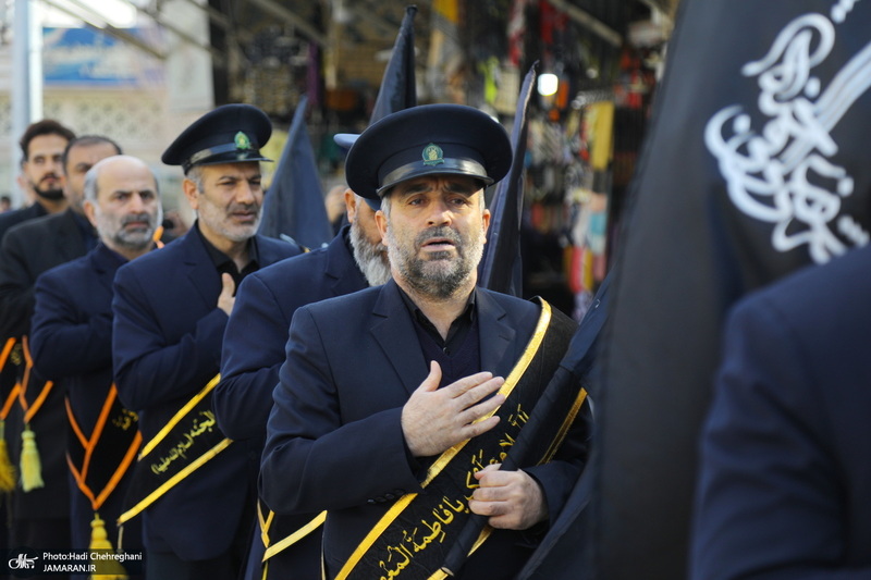 مراسم عزاداری خادمان حرم حضرت معصومه (س) در روز شهادت امام موسی کاظم (ع)‎