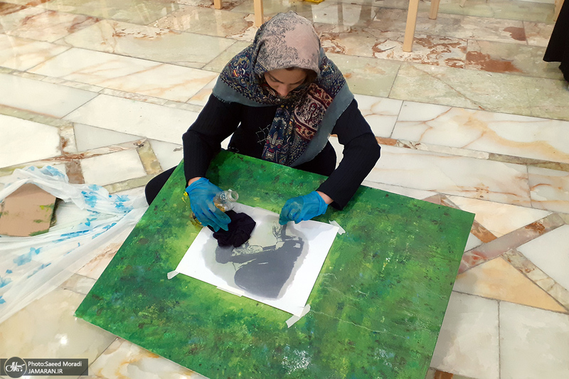 کارگاه هنری نقاشی و نقاشی‌خط در حرم مطهر امام خمینی(س)