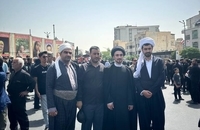 حضور سید احمد خمینی در تشییع شهدای اقتدار