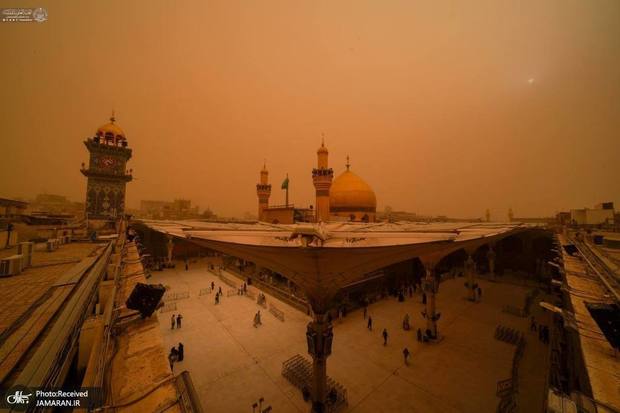 طوفان گرد و خاک نجف اشرف + عکس و فیلم