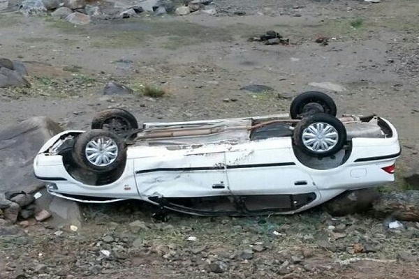یک کشته بر اثر واژگونی خودروی سمند در قزوین