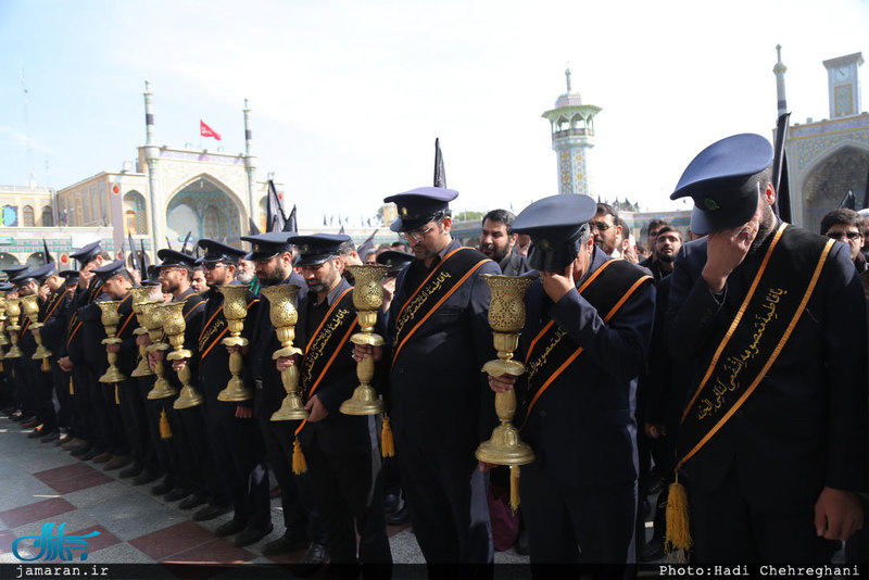 دسته عزاداری خادمان حرم حضرت معصومه ( س) در روز شهادت امام رضا (ع)