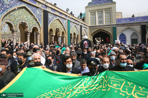 مراسم تشییع و خاکسپاری پیکر آیت الله ری شهری (ره) در حرم حضرت عبدالعظیم حسنی (ع)