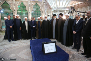 تجدید میثاق رئیس قوه قضائیه و مسئولان عالی قضایی با آرمان‌های حضرت امام خمینی (س)