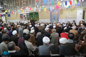 مراسم میلاد حضرت زهرا(س) و امام خمینی(ره) در دفتر آیت الله صانعی