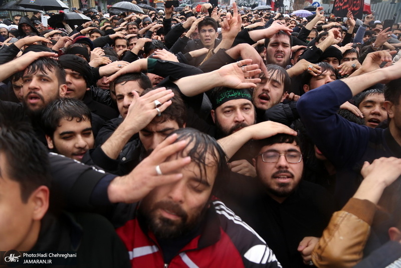 دسته عزاداری روز شهادت حضرت زهرا(س) با حضور آیت الله العظمی وحید خراسانی